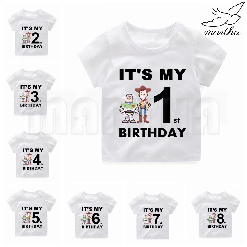 Футболка История игрушек с цифрами на день рождения Детская футболка принтом