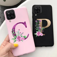 26 alphabet letter phone case for samsung galaxy a12 case 6 5 black silicone soft back cover for samsung a12 a 12 sm a125f 2020