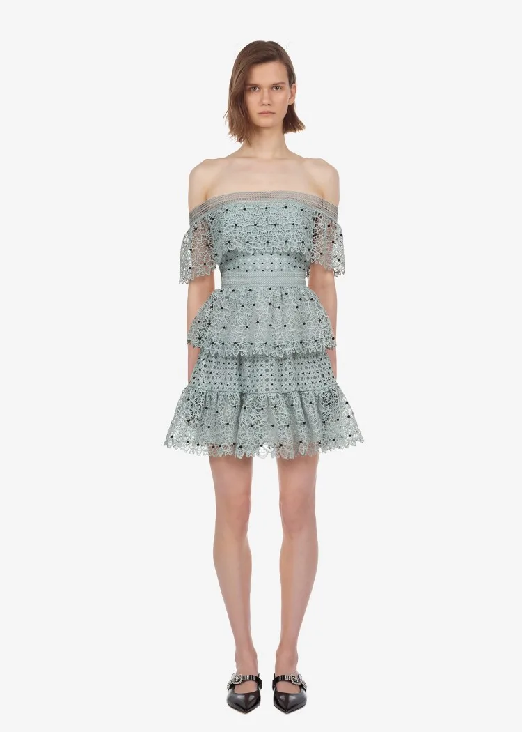 Дизайнерское платье для автопортретов 2019 летнее женское сексуальное кружевное с