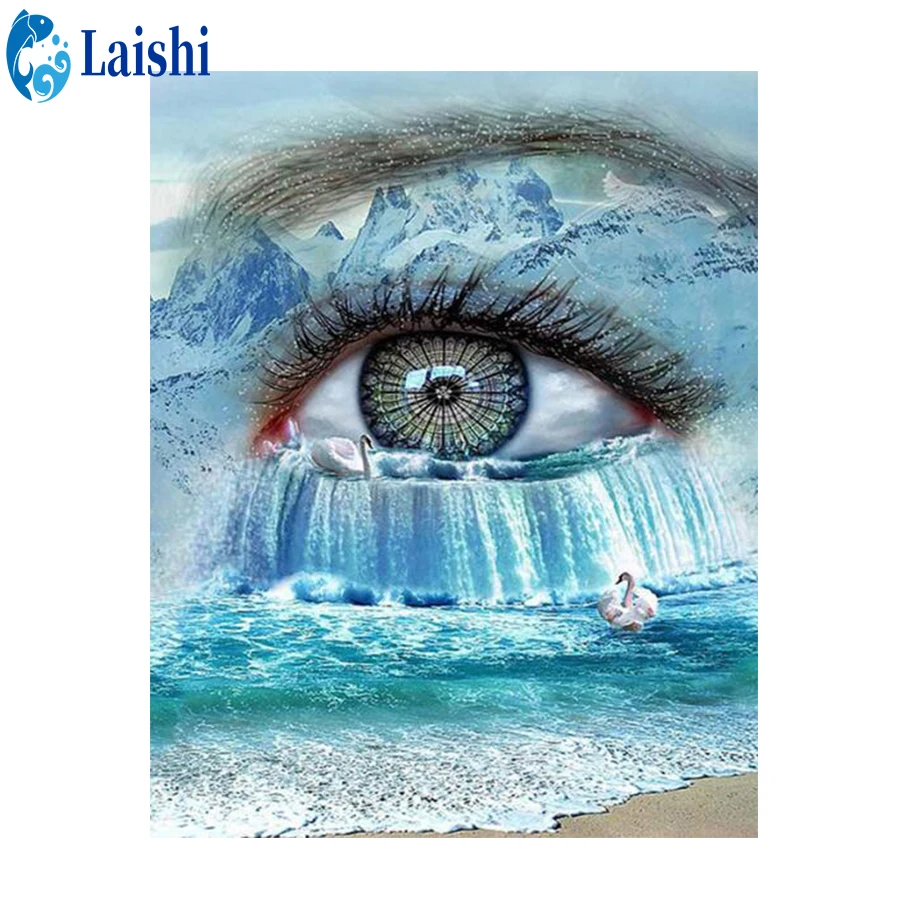 

5D DIY Diamond painting Eyes are crying circle full round drill wholesale character mosaic cross stitch mosaic home decor label