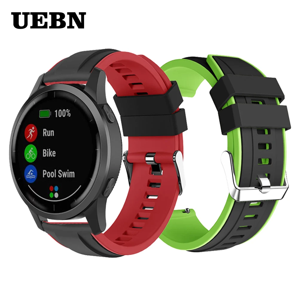 Ремешок UEBN силиконовый для смарт часов Garmin Vivoactive 4 22 мм|Ремешки часов| |