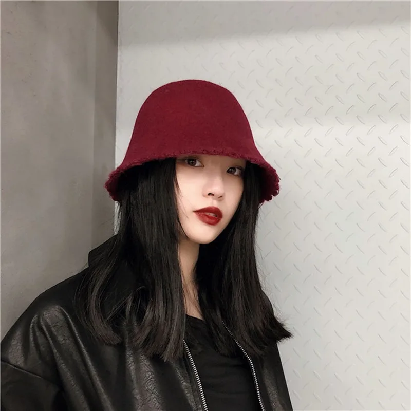2020 Winter Bucket Fisherman Hat For Women All-match Wool Panama Fishing Caps Autumn Outdoor Soft Warm bonnet femme