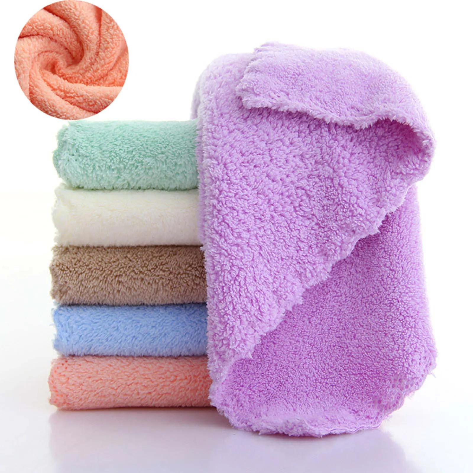 

Coral Fleece Square Handkerchief Towel Soft Absorbent Kitchen Towel Dish Towels For Facecloth Bath Towel Handkerchief 30*30cm