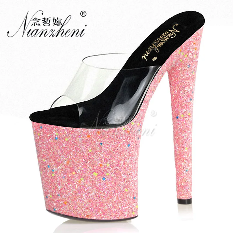 Женские туфли на каблуке Сексуальные каблуки стриптизерши 20 см светящиеся
