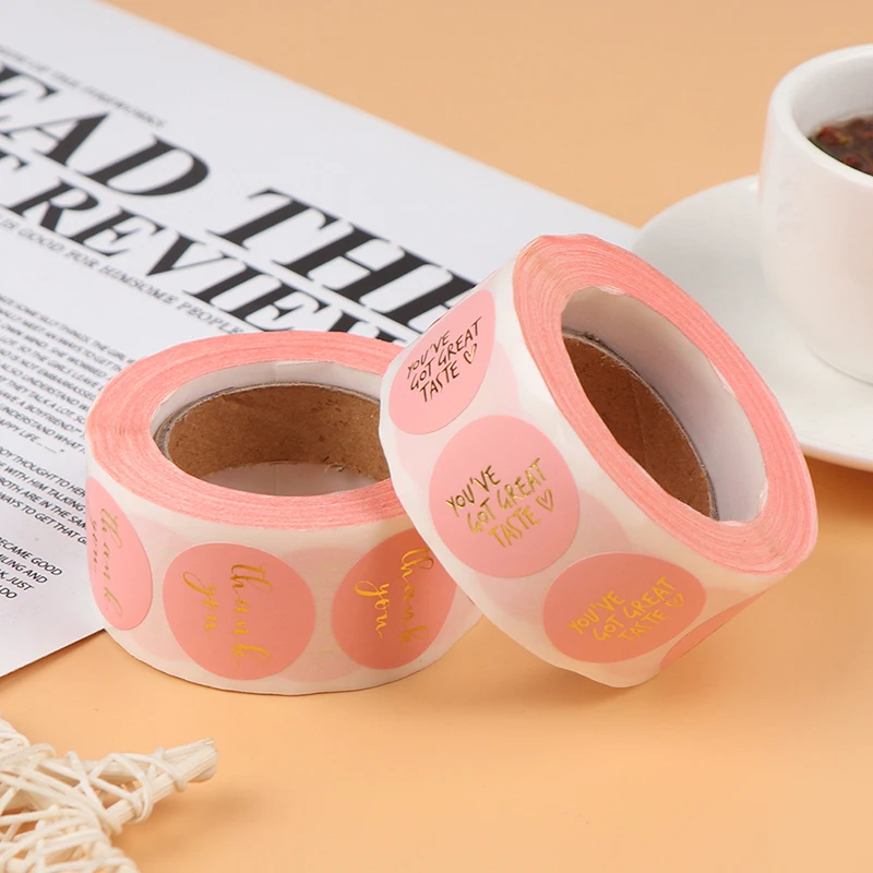 500 шт Розовый стикер для канцелярских товаров спасибо за ваш заказ местный