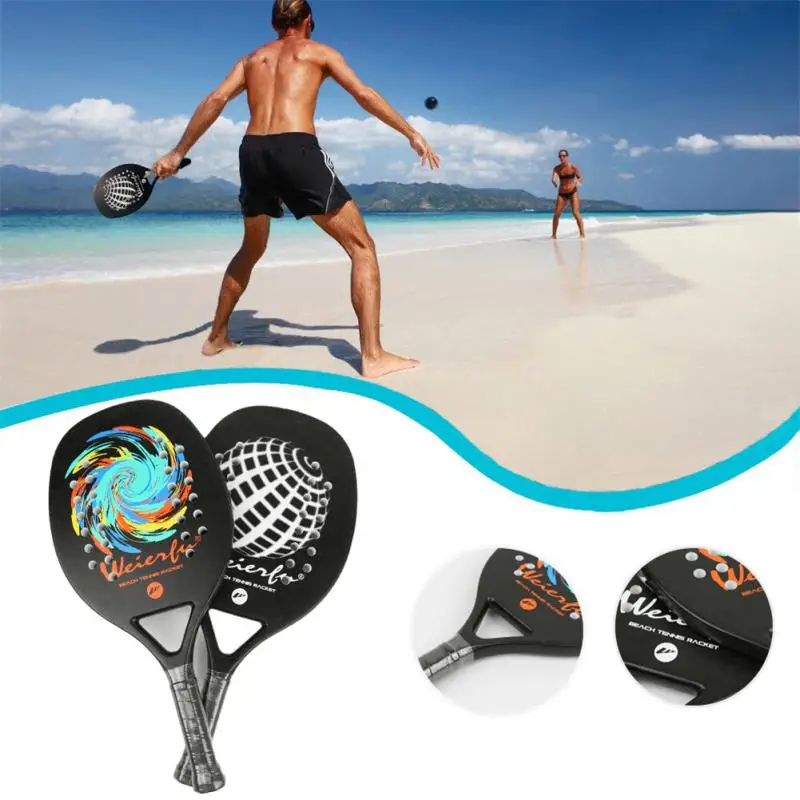 

Пляжная ракетка Villefort с мячом длиной 48-50 см, Профессиональная теннисная ракетка из углеродного волокна, эластичная Спортивная эва ракетка