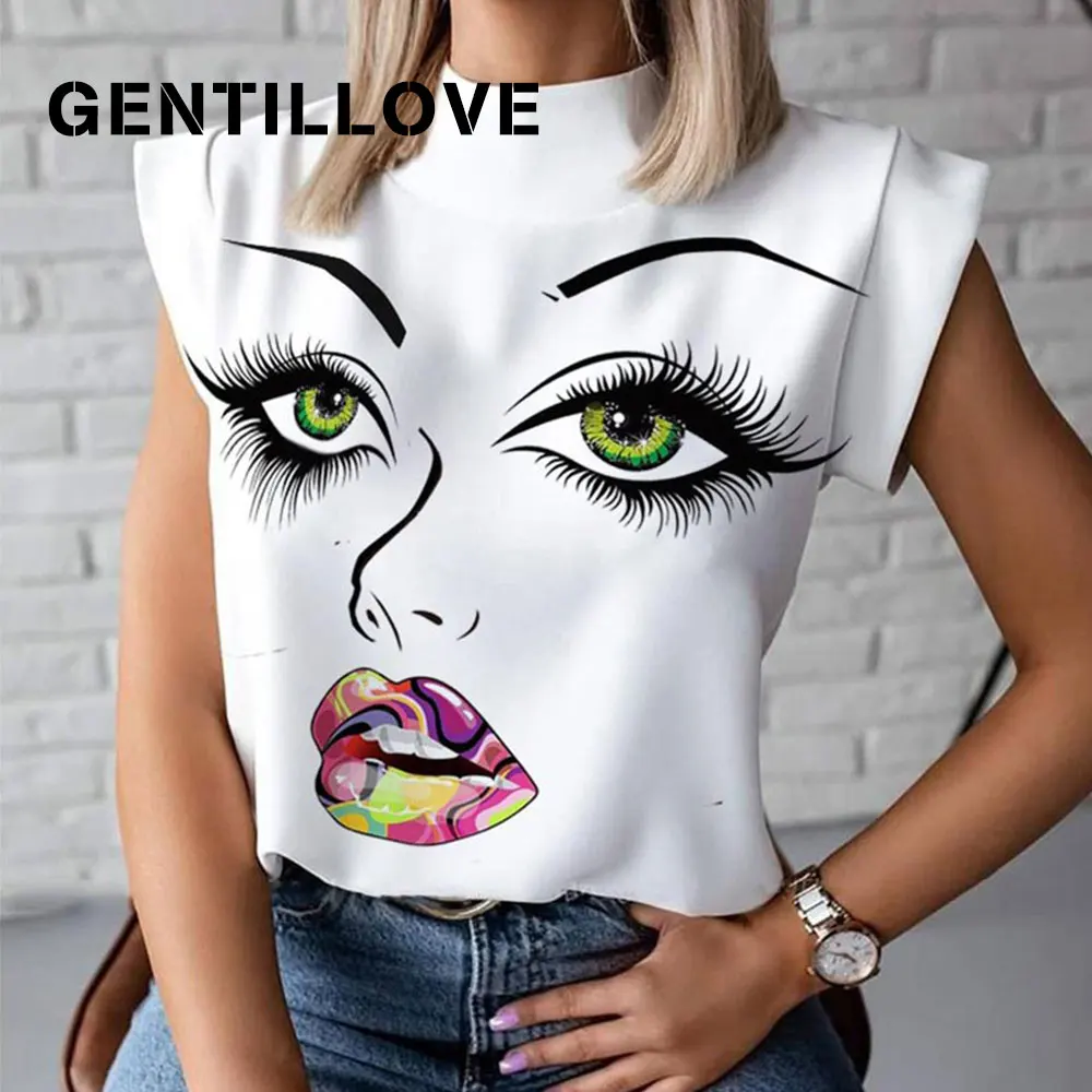 

Gentillove/Офисная женская элегантная шифоновая блузка с коротким рукавом, летняя тонкая рубашка с вырезом-стойкой, повседневные топы и блузки с...