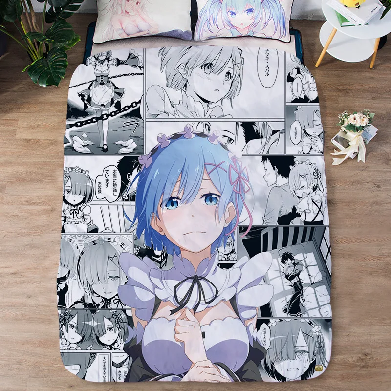 

Rem Ram Summer Blanket Cartoon Anime Blanket Christmas Gift Throw Soft Warm Camping Blanket Thin Quilt Girl Bedroom 02