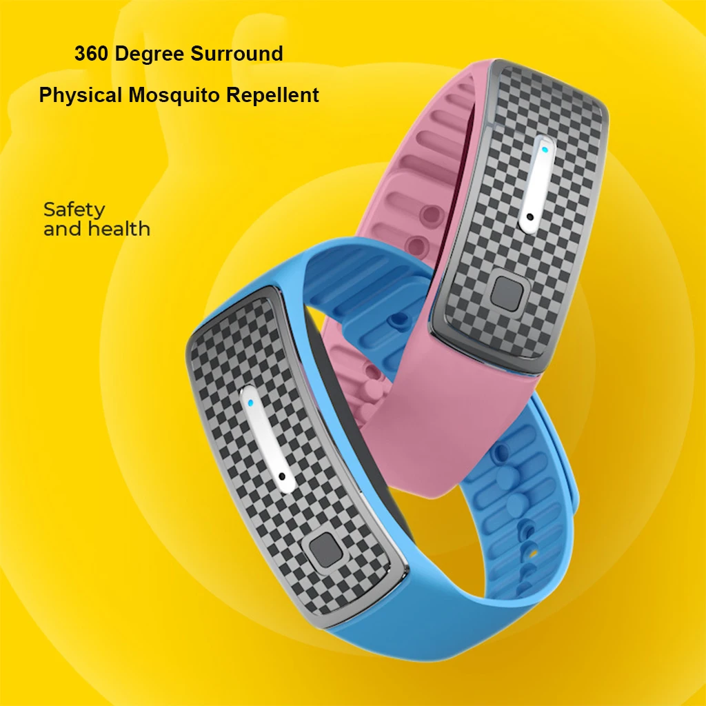 

USB Ultrasonic Mosquito Repellent Bracelet Outdoor Kids Anti Mosquito Wristband