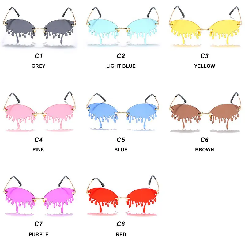 Солнцезащитные очки без оправы UV400 для мужчин и женщин забавные модные солнечные