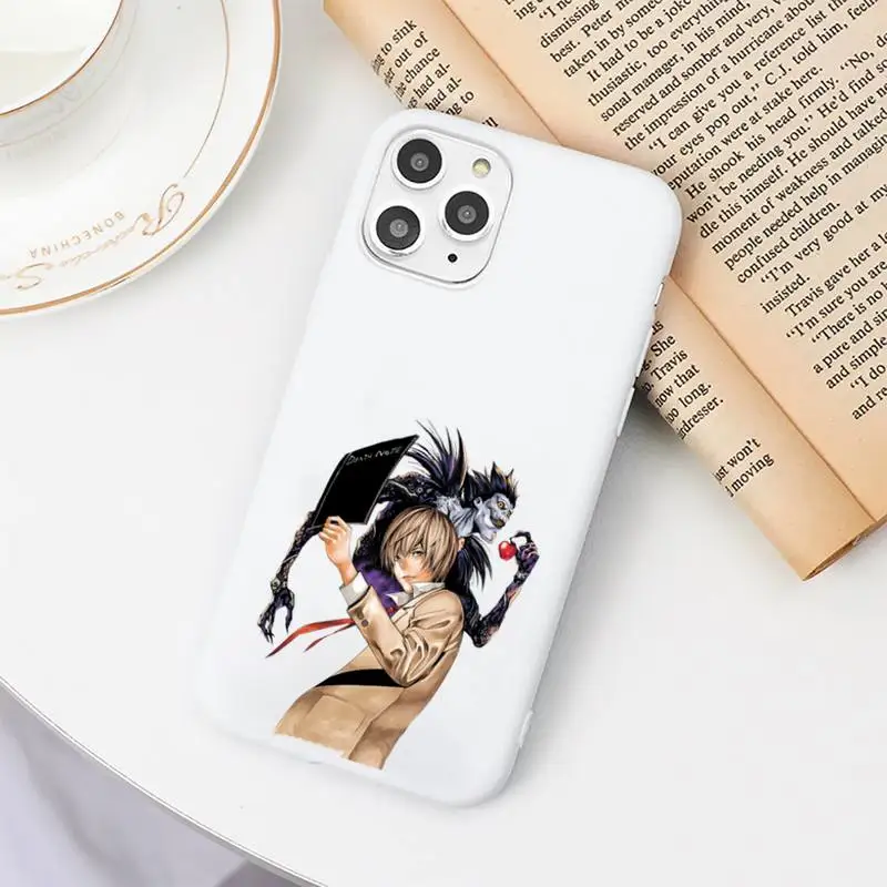 

anime cartoon Death Note Phone Case Candy Color for iPhone 6 6S 7 8 11 12 XS X SE 2020 XR mini pro Plus MAX funda