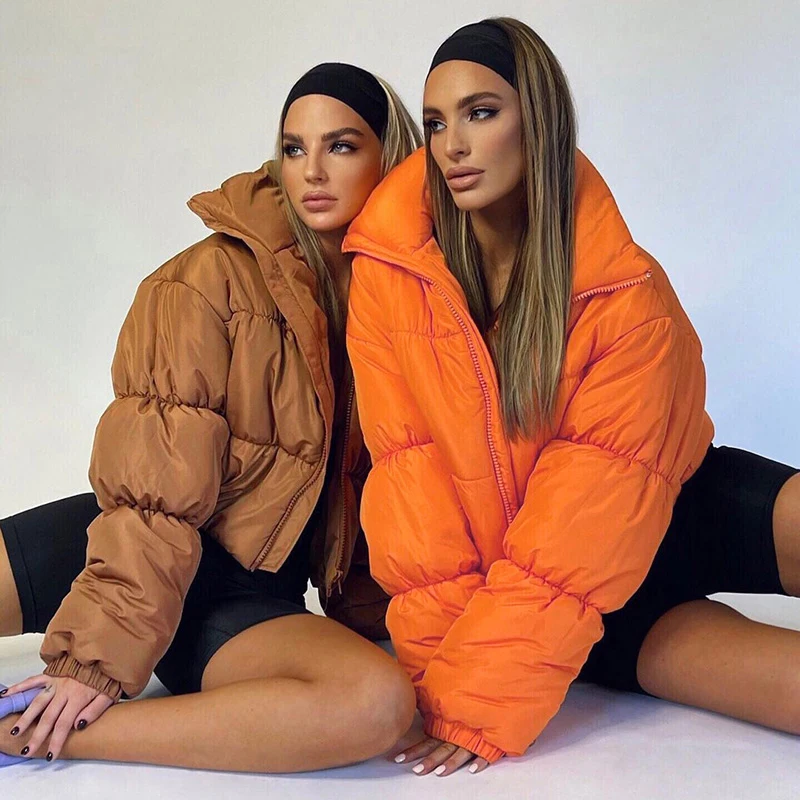 Women Solid Color coat Cotton Jacket 2021 Top jackets abrigos mujer casaco feminino inverno Lapel Zipper Cardigan manteau femme