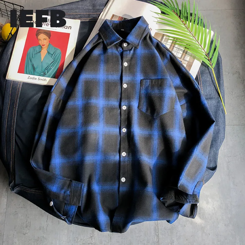 IEFB/мужские клетчатые рубашки в стиле INS 2020 мужские белые красные черные с