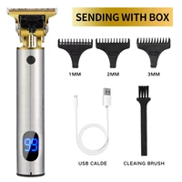 rechargeable electric hair clipper t9 0mm baldheaded cordless men shaver hair beard trimmer cutting machine lcd display