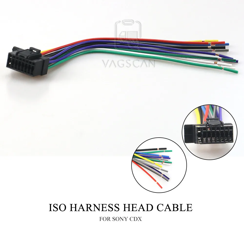 Автомобильный стерео-радиоприемник ISO 15-010 головной кабель для SONY CDX- DSX- MEX-series