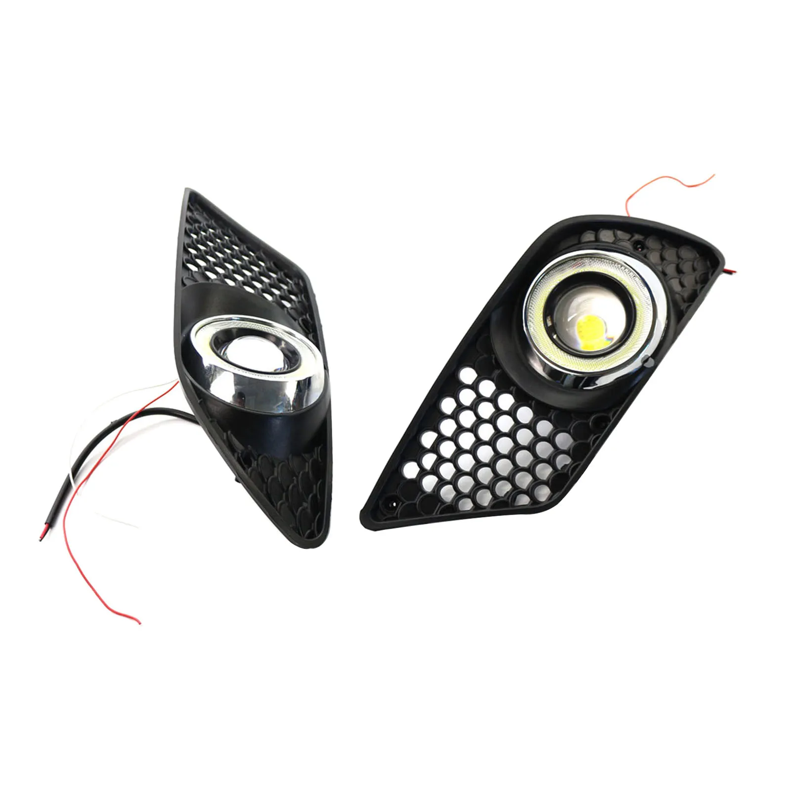 

Set of 2 Right and Left Front Bumper Fog Light Grille Cover with LED Lights for W204 2008-2010 Pre-Facelift