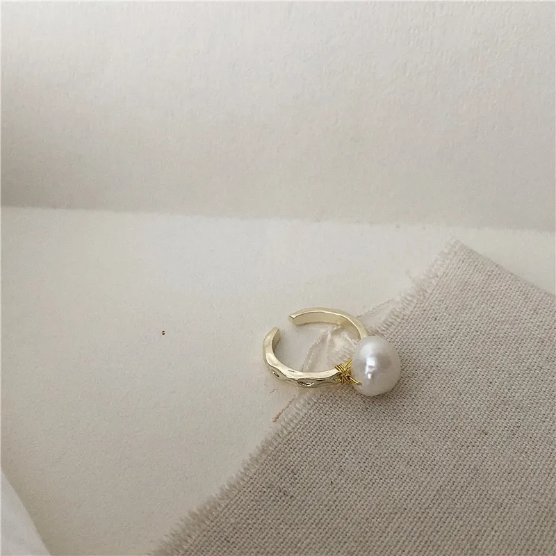 Кольцо женское с натуральным пресноводным жемчугом открытые кольца на палец |