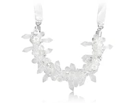 beautiful elegant clear faux gem beads cluster fashion ribbon bib necklace lace
