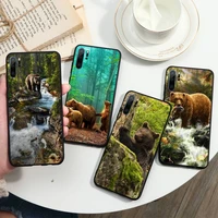 lonely alaska brown bear phone cases for huawei p40 p20 p30 lite pro p smart 2019 mate 40 20 10 lite pro nova 5t