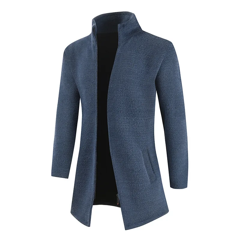 Мужские зимние куртки и пальто из смешанной шерсти новинка 2021 кардиган свитер