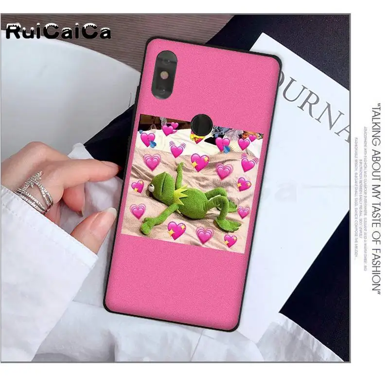 RuiCaiCa Kermit лягушка Забавный милый черный мягкий чехол для телефона из ТПУ Xiaomi 8 9 se 5X