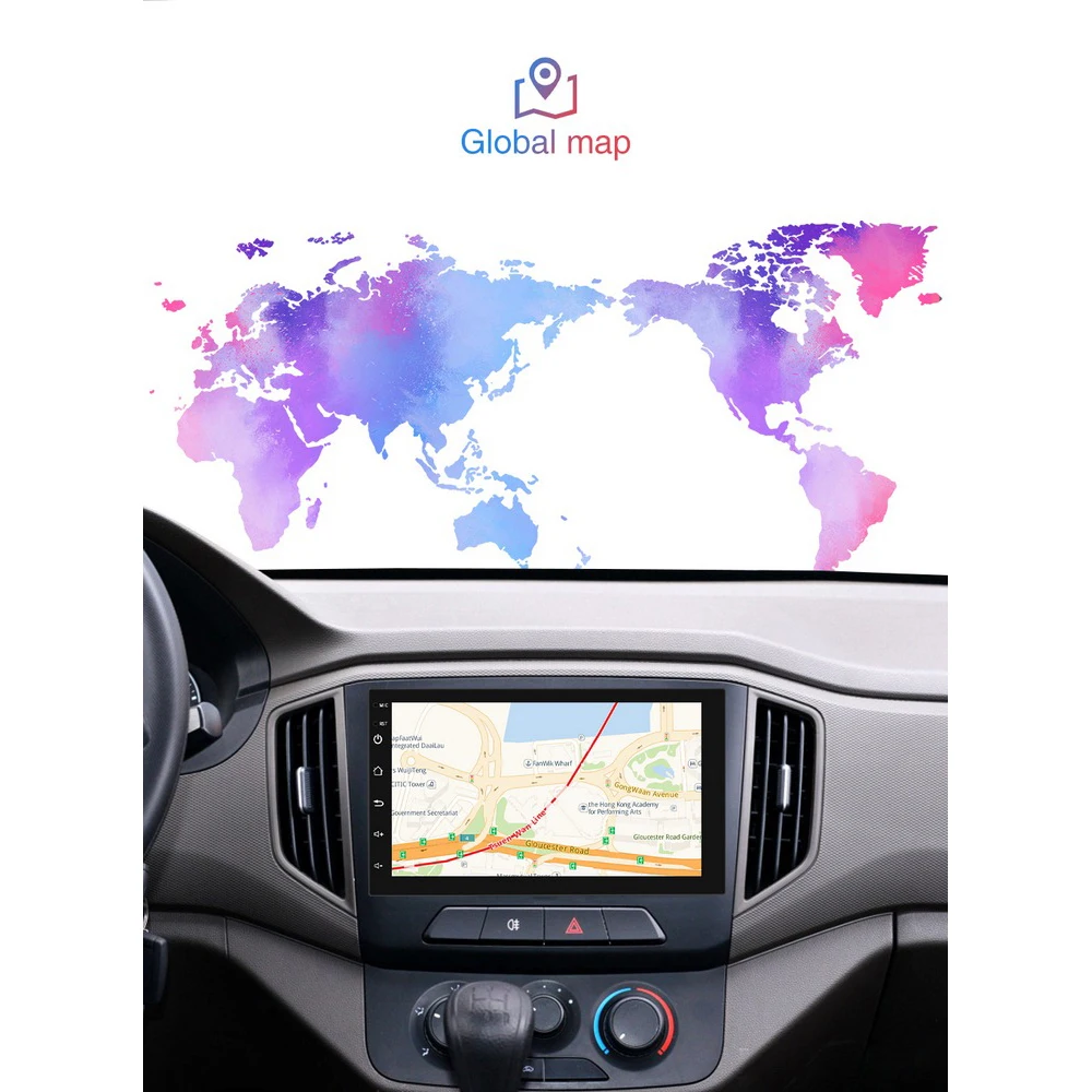 2 Din автомобильное радио 2.5D GPS Android мультимедийный плеер универсальный авто 7