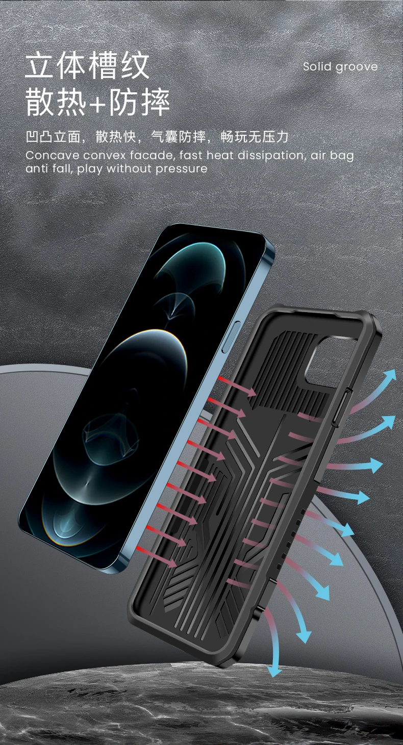 

Shockproof Case For iPhone 6 6s 7 8 Plus X XS XR 11 Pro 12 Mini SE 2020 Rugged Hybrid Armor Stand Covers