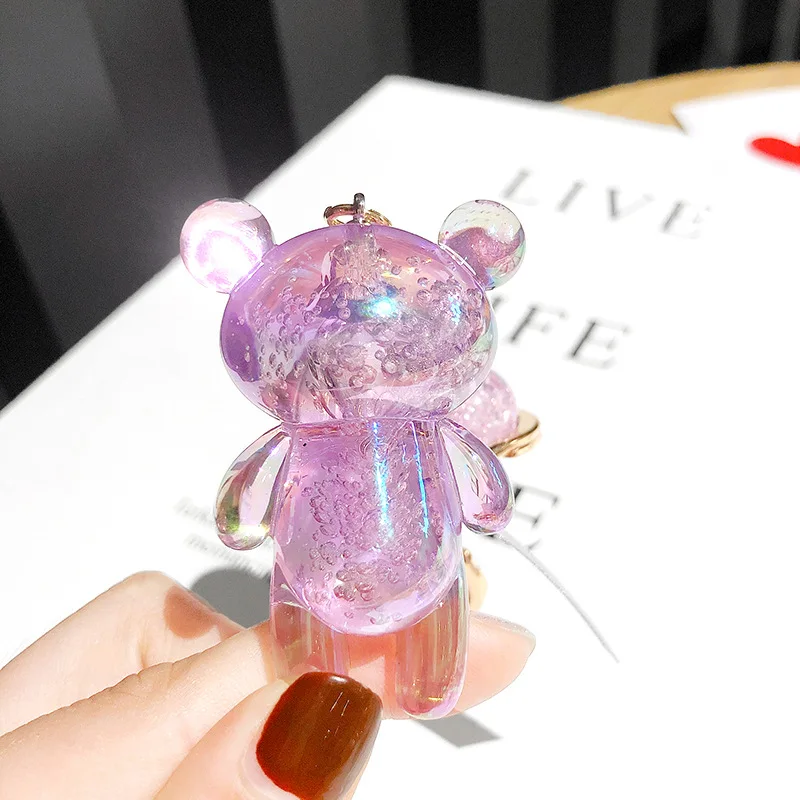 Милый блестящий брелок со стеклянным медведем и бантом хрустальный шар Модные
