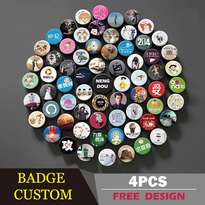 4 шт. металлический значок на заказ булавка сделай сам аниме поделки рюкзак