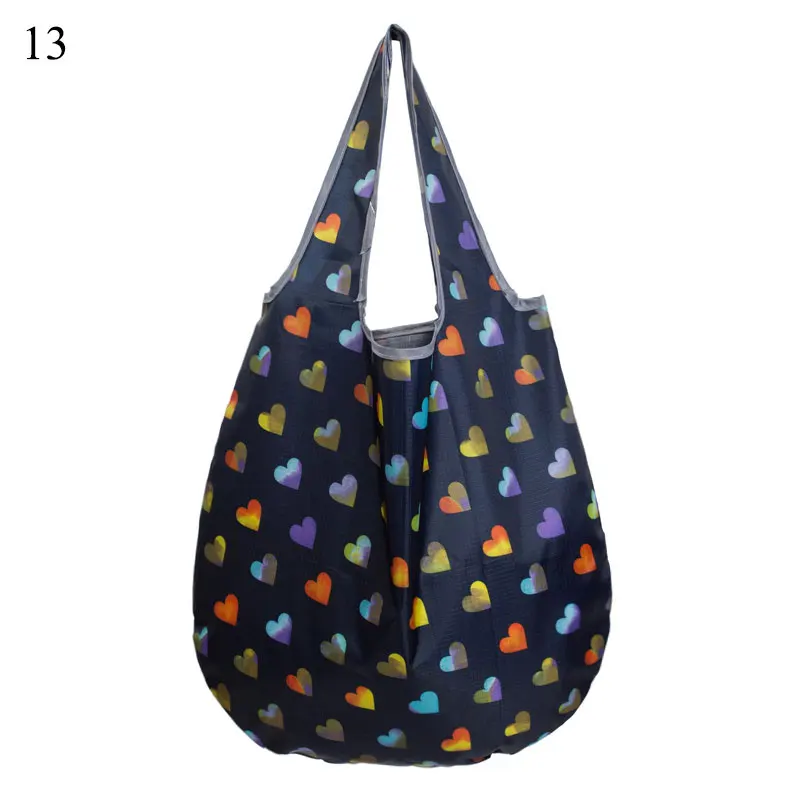 

Folding Bag Cartoon Flamingo Storage Shopping Bag Reusable Eco-Friendly Grocery Convenient Tote Bag Shopping Pouch Bags Heart