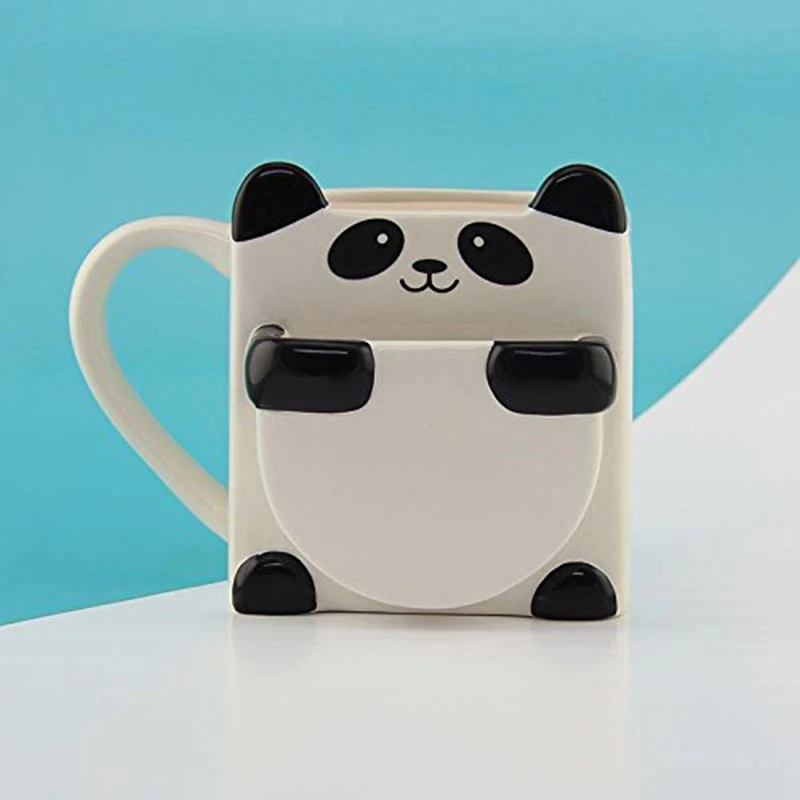 3D мультфильм панда кофейные кружки двойное печенье керамические чайные чашки Творческий знак посуда для напитков рождественские подарки
