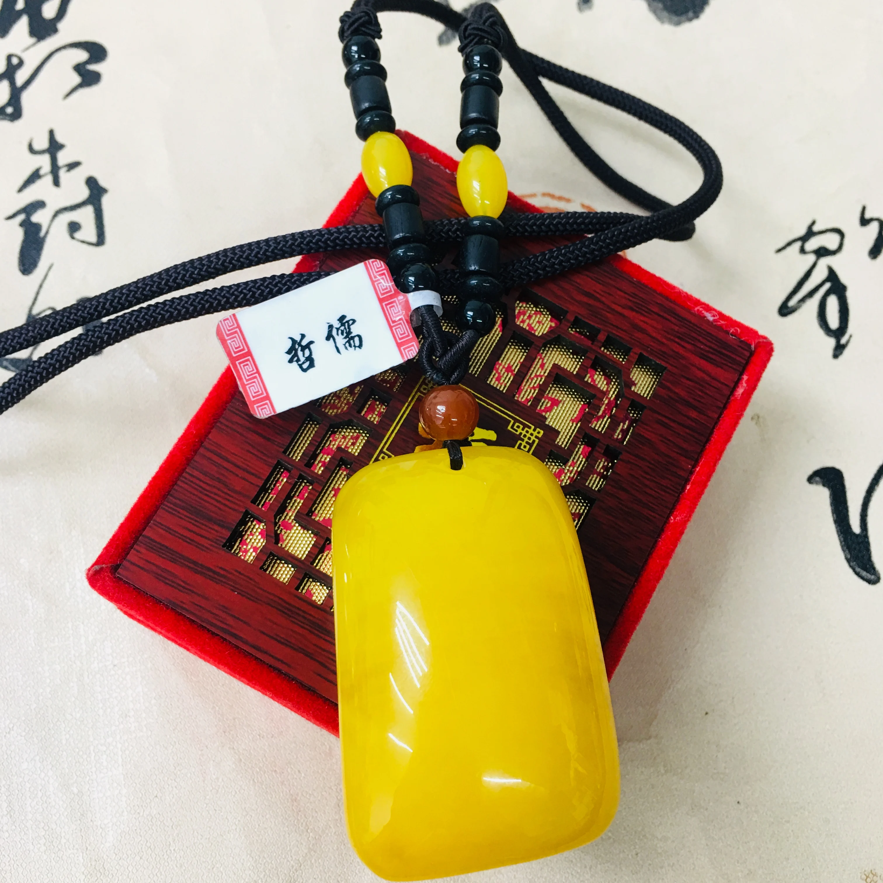 Zheru натуральный пчелиный воск светильник желтый амулет кулон с бусинами Веревка