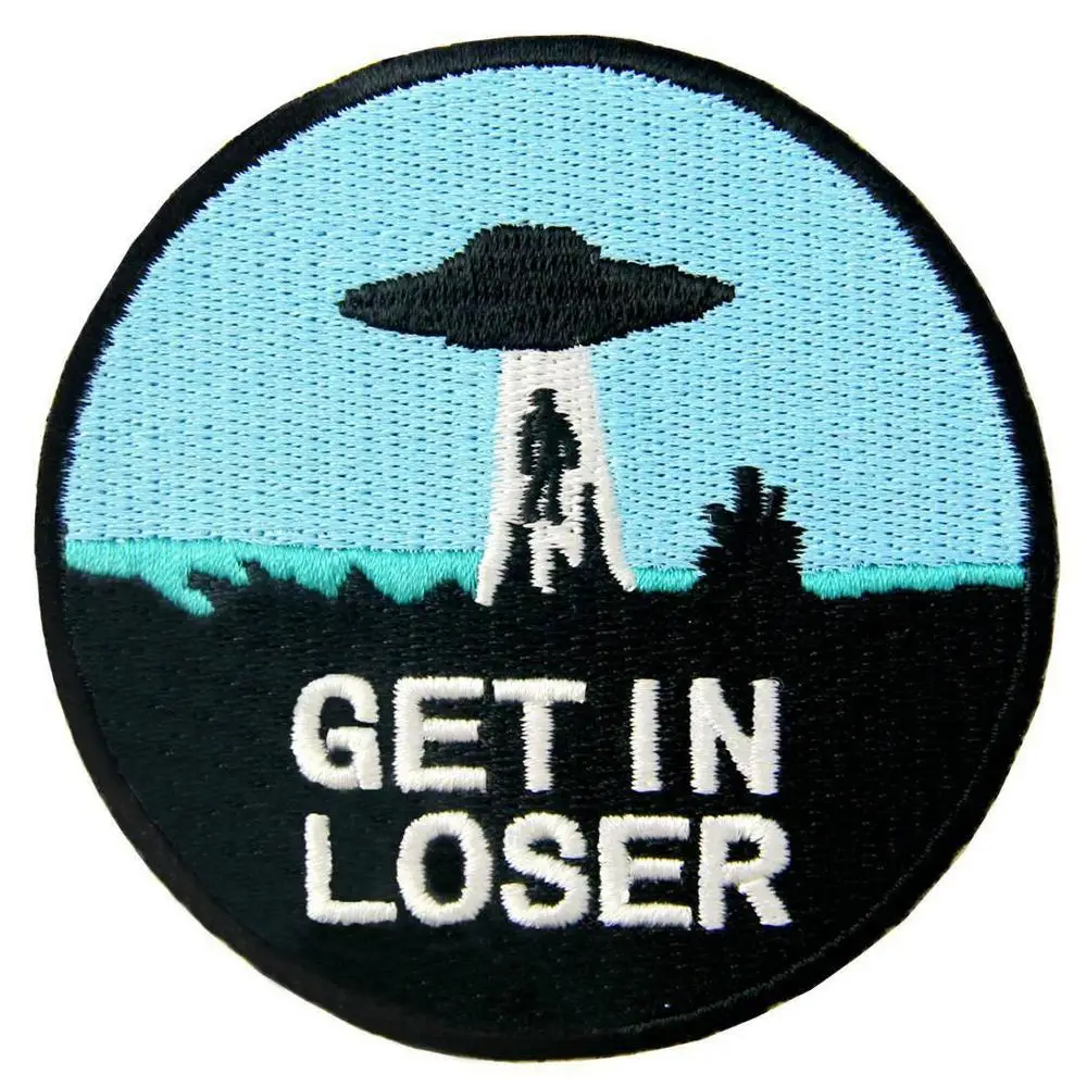 

EMBROIDERED Iron On Patches appliques transfers Biker Patch Badges Get In Loser