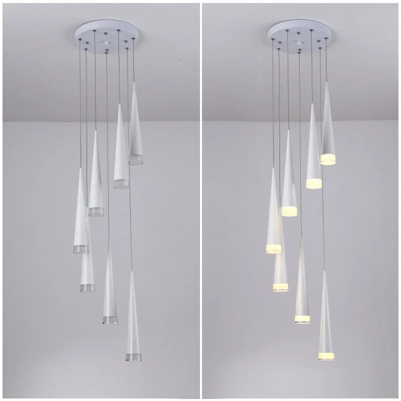 Современный светодиодный конический подвесной светильник алюминиевый