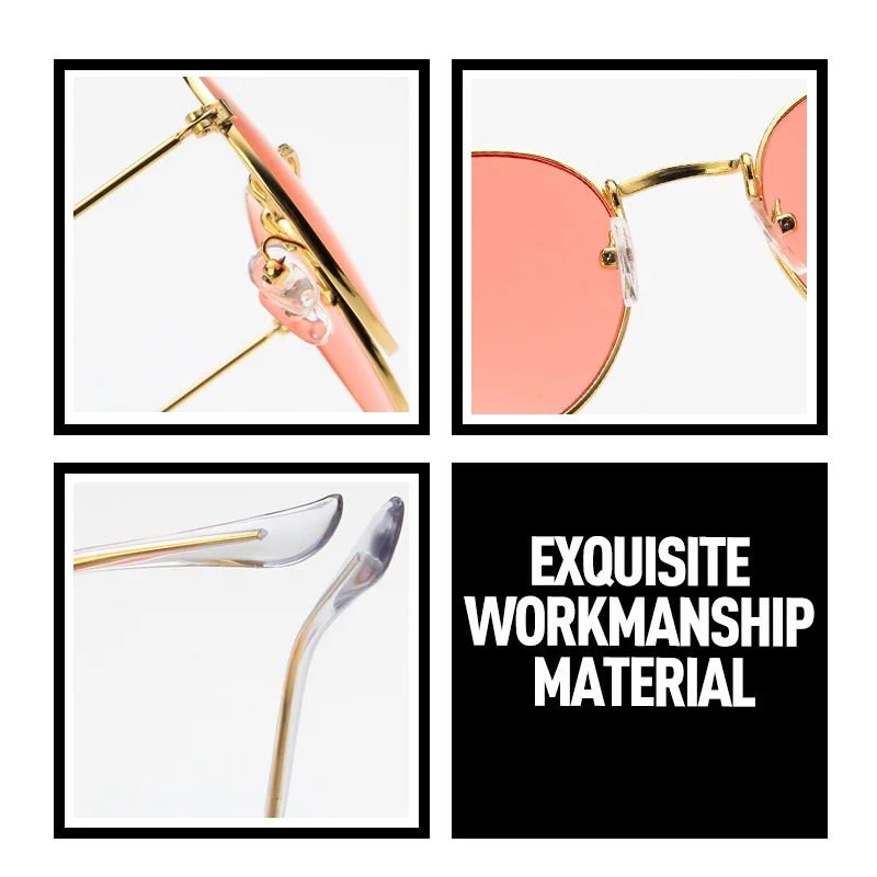 Очки солнцезащитные женские круглые в Овальной металлической оправе|Женские