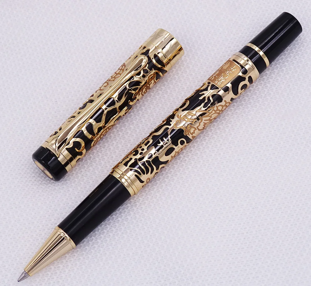 Jinhao 5000 винтажная Роскошная искусственная резьба по текстуре дракона черная и
