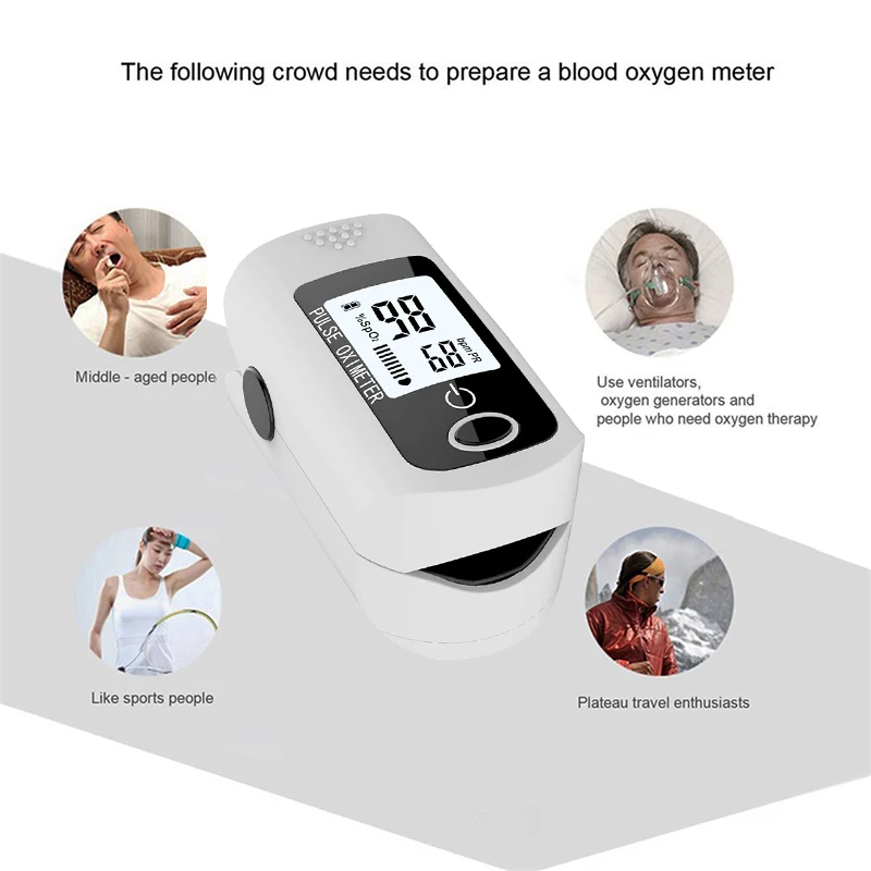 Пульсоксиметр на палец измеритель пульса и уровня кислорода в крови портативный