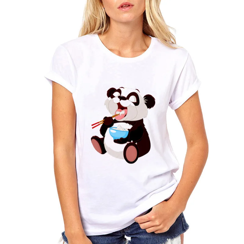 

Summer new 90's short sleeve panda print clothing women's T-shirt Harajuku graphic clothing women's blouse