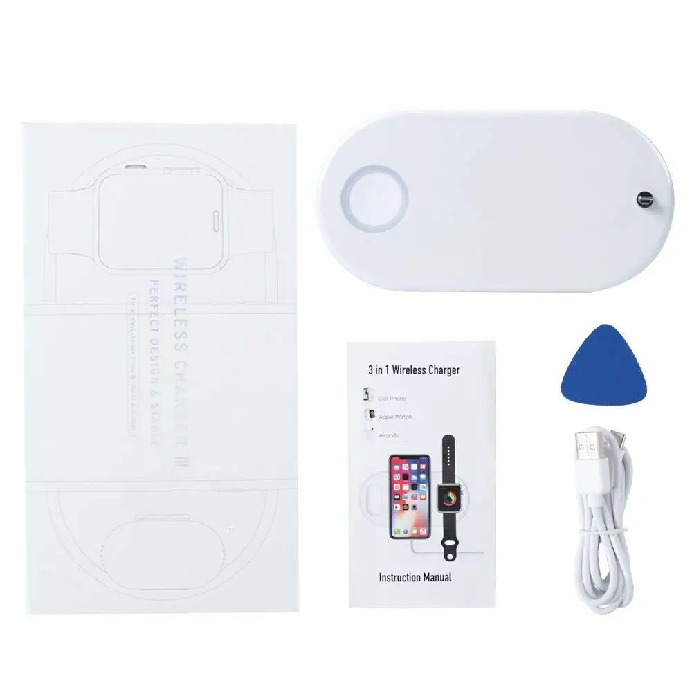 Qi Беспроводное зарядное устройство для iPhone 11 Pro XS Max XR X Watch iWatch 5 4 3 AirPods 2 зарядная док-станция 3 в 1 зарядное устройство для смартфона