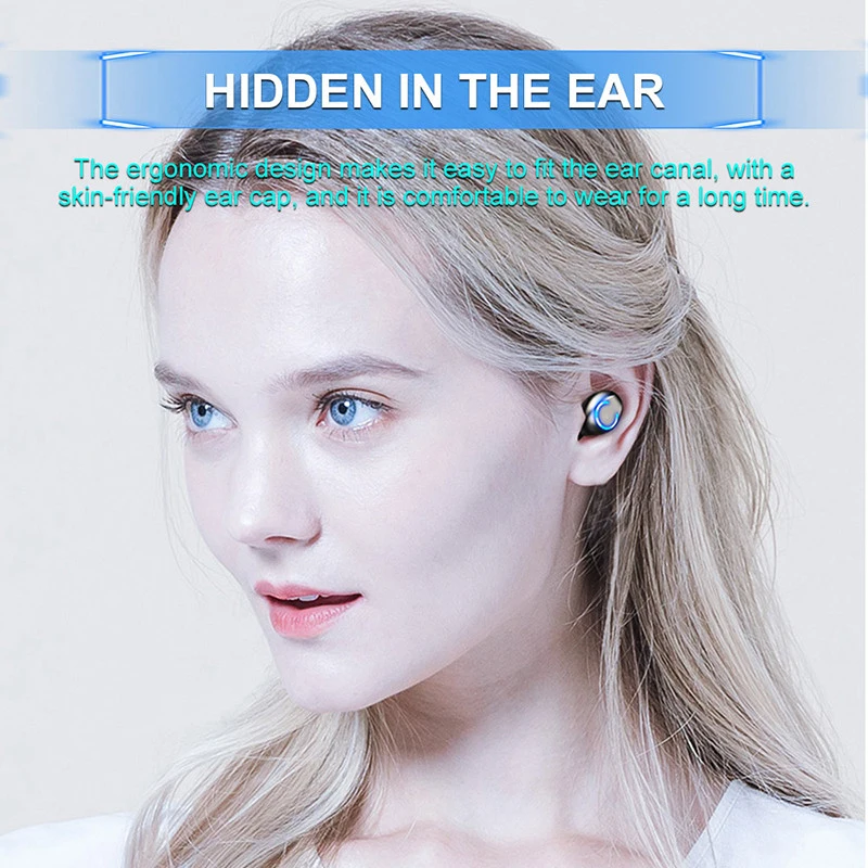 

Wireless headphones Bluetooth 5.0 Earphones TWS Sport Waterproof Headset Voice assistant HD Call LED Display Wireless earphone