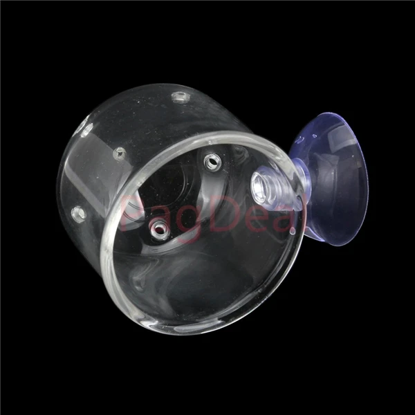 Большая стеклянная чашка для кормления с отверстием рыбной пищи всасыванием