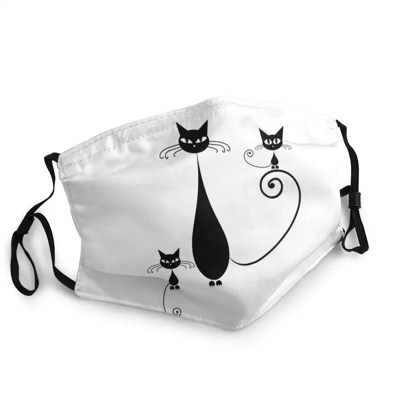 

Черные кошки Семья многоразовые лицевая маска детские носки унисекс с рисунком кота забавные мем маска против дымки пыле защитный респират...