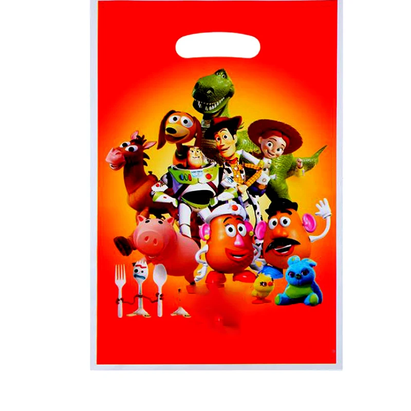 

Toy Theme Loot Bag Birthday Events Party Boys Kids Favors Decoration Plast Baby Showeric Gifts Candy Bags 10pcs/lot