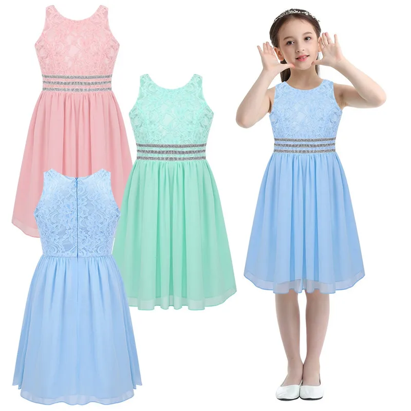 Цветочные кружевные платья подружки невесты Детские для девочек без рукавов с