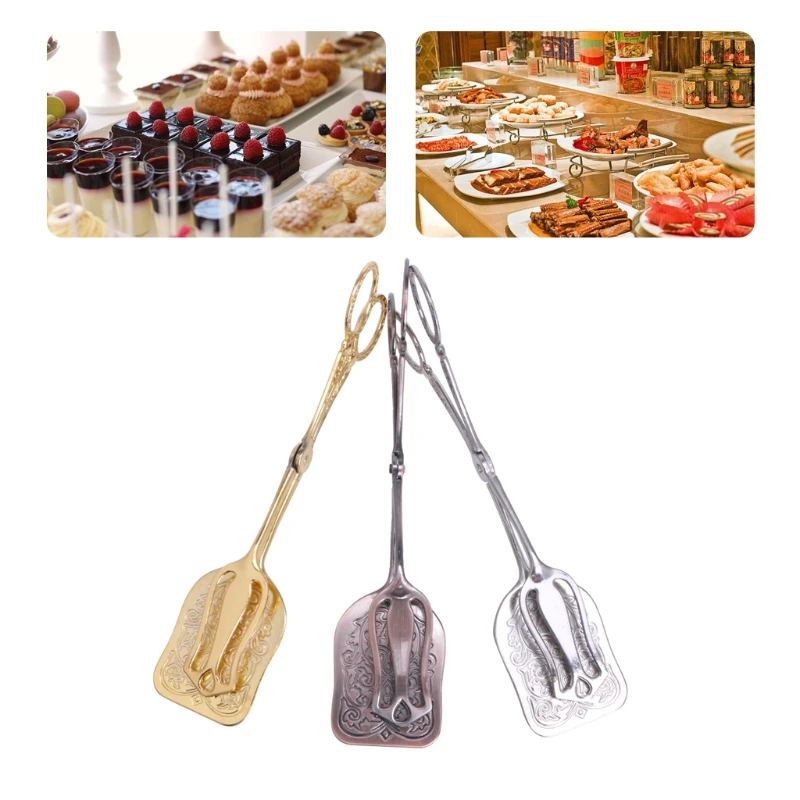 

Vintage Retro Food BBQ Salad Toast Tongs Cake Pastry Tea Clip Clamp Kitchen Tool m15