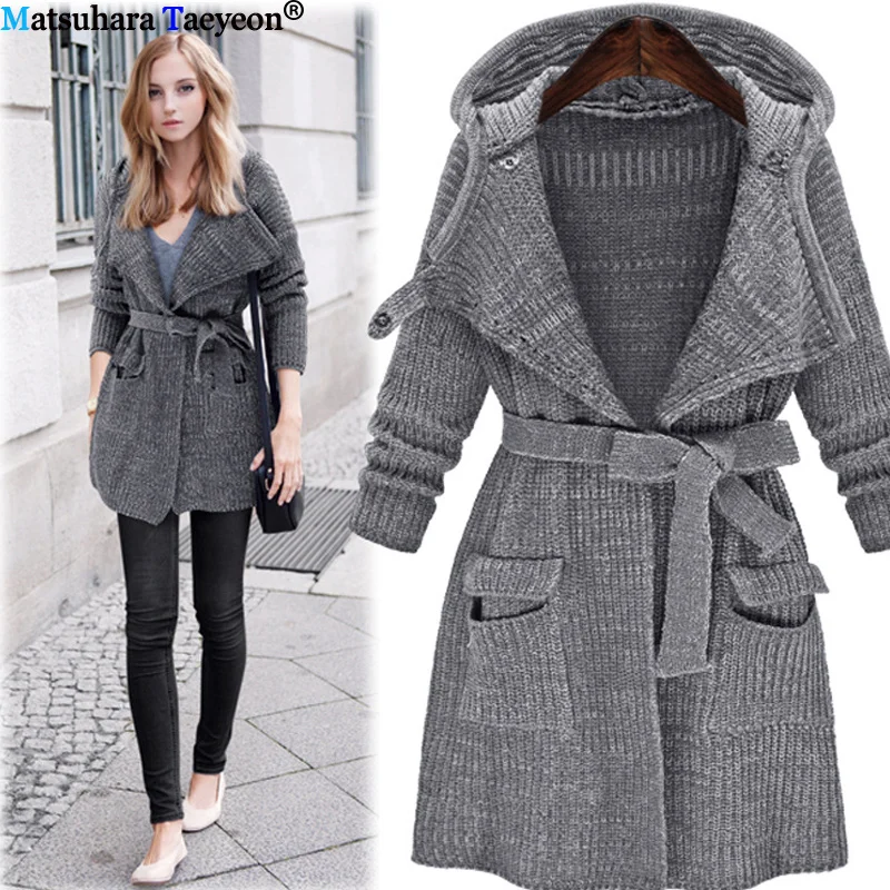 

Women's autumn new cuffed color BOW lace-up sweater Women cardigan New