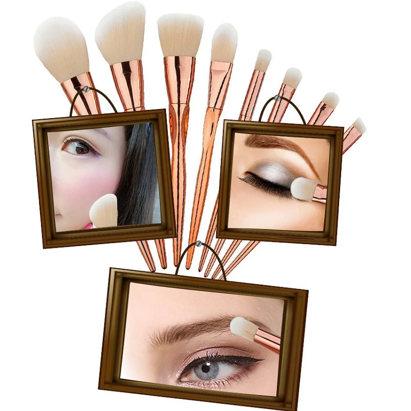 8 шт. набор металлический кистей для макияжа косметические тональный крем лица