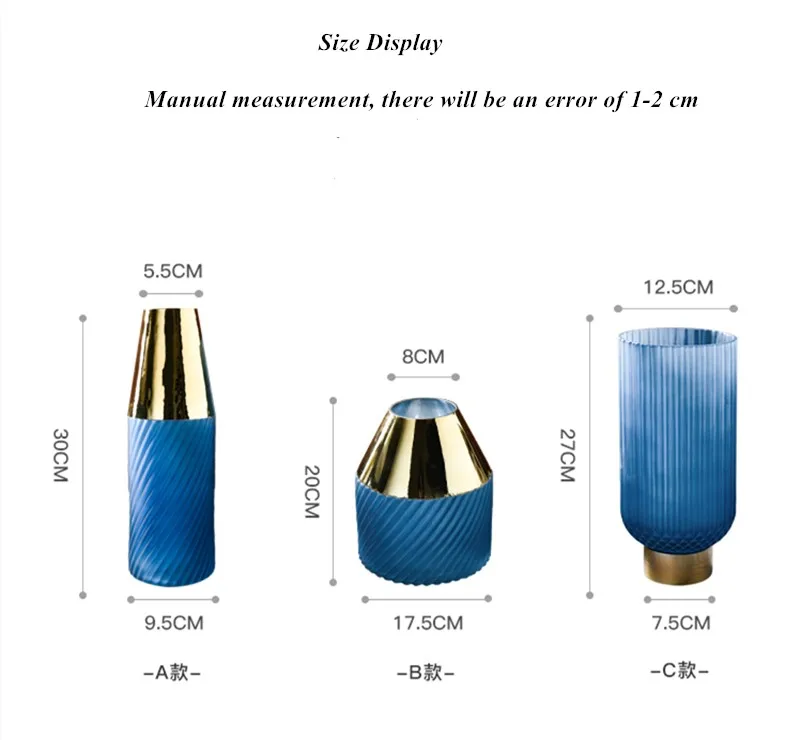 Скандинавские простые синие матовые ваза для украшения стола спальни свадьбы