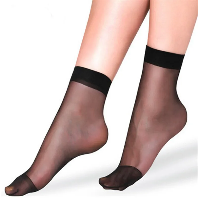 20 шт. = 10 пар Летние бамбуковые женские короткие носки тонкие прозрачные шелковые