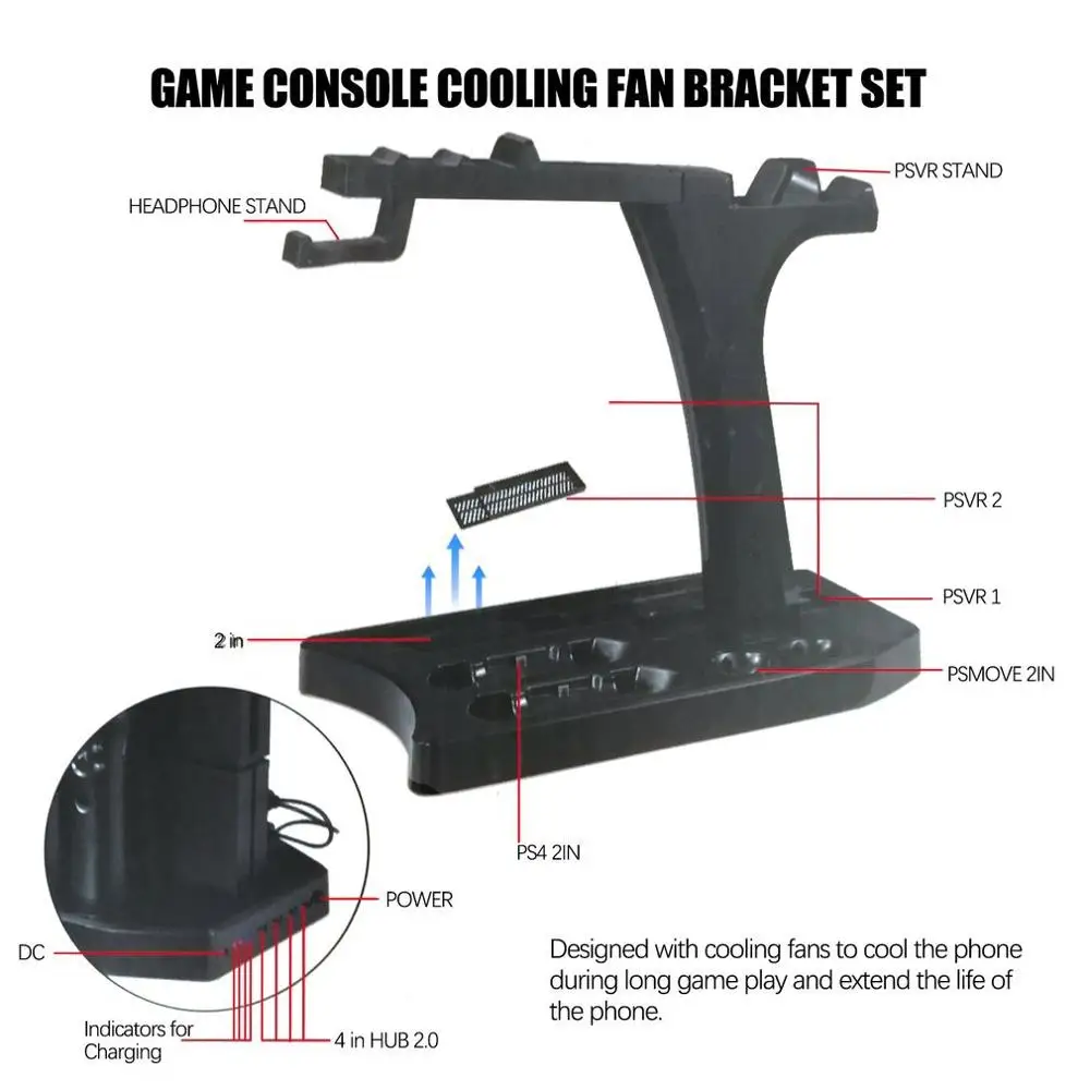 Витрина для PSVR PS4 Pro Slim с подставкой зарядки VR Playstation 4 вертикальная подставка